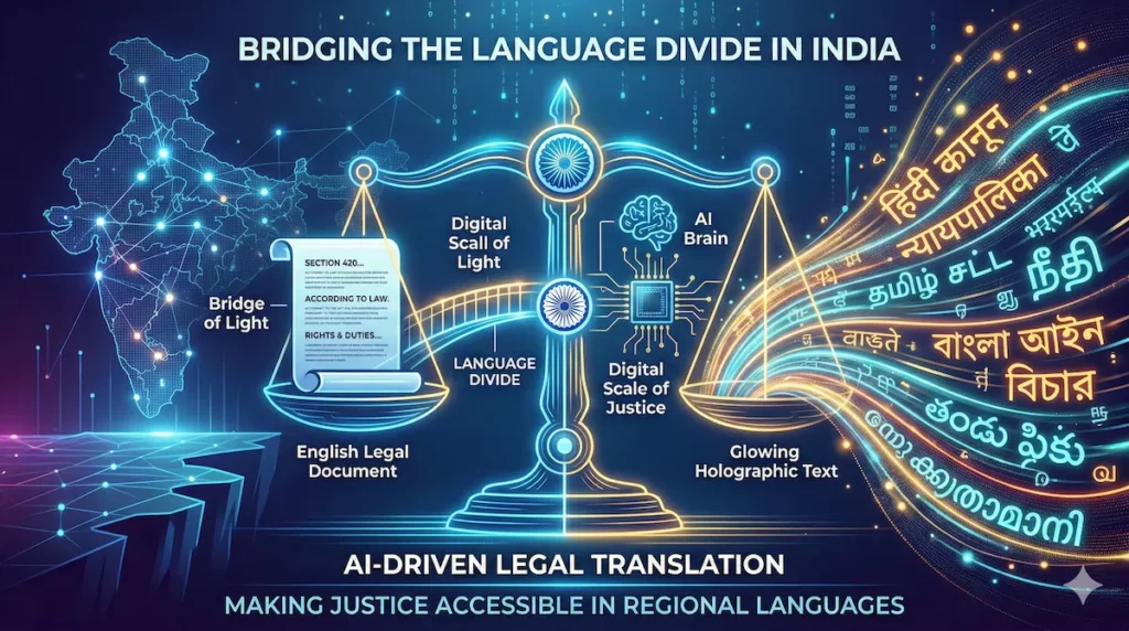 A digital scale of justice translating English legal text into regional Indian languages using AI