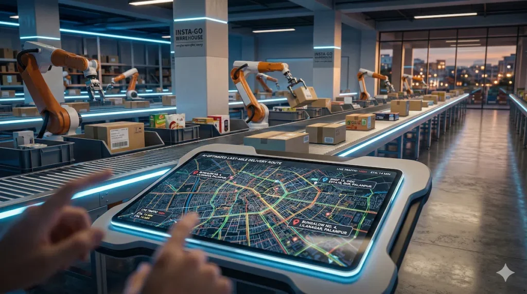 AI-powered warehouse automation and last-mile delivery route mapping in India