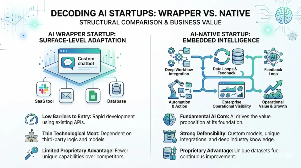 AI wrapper startup vs AI-native startup comparison