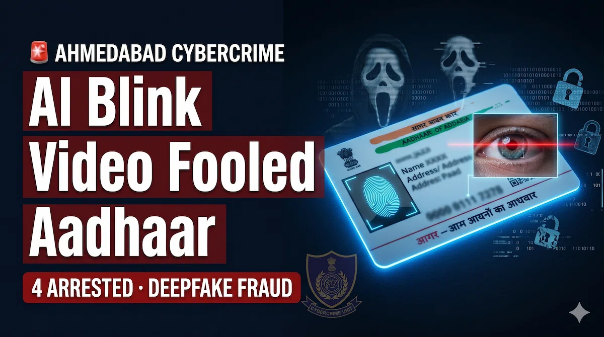 Aadhaar deepfake fraud arrest Ahmedabad AI blink video KYC bypass 2026
