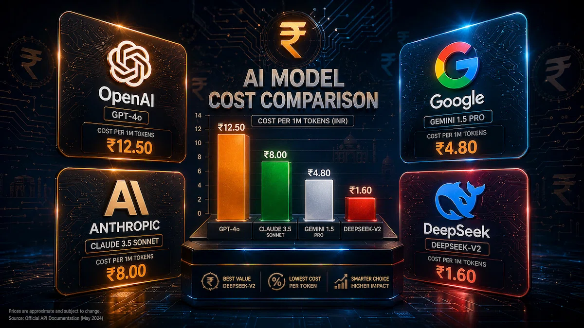 AI API pricing comparison in Indian rupees for 2026 — GPT-5.5, Claude Opus 4.7, Gemini 3.1 Pro, and DeepSeek V4 cost guide for Indian developers and startups