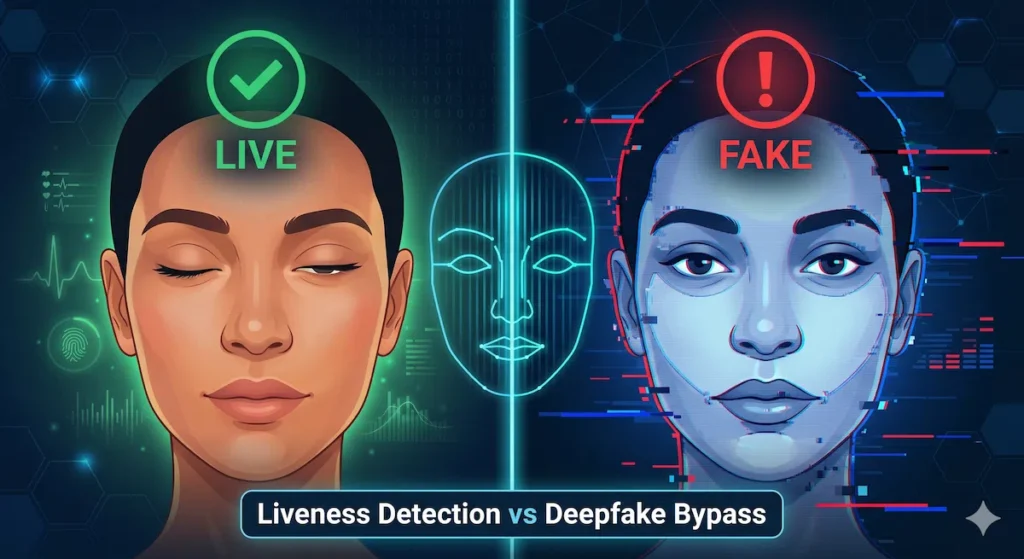 AI deepfake blink video bypassing Aadhaar facial liveness detection KYC fraud