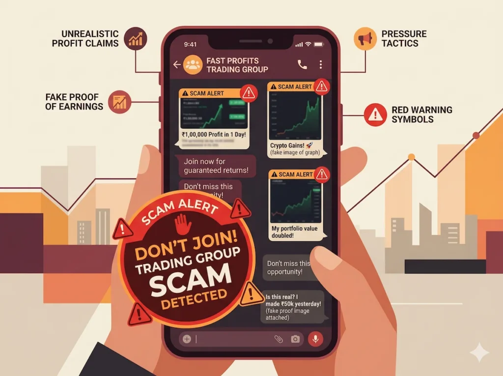 Fake AI trading scam on WhatsApp showing fake profit screenshots in India