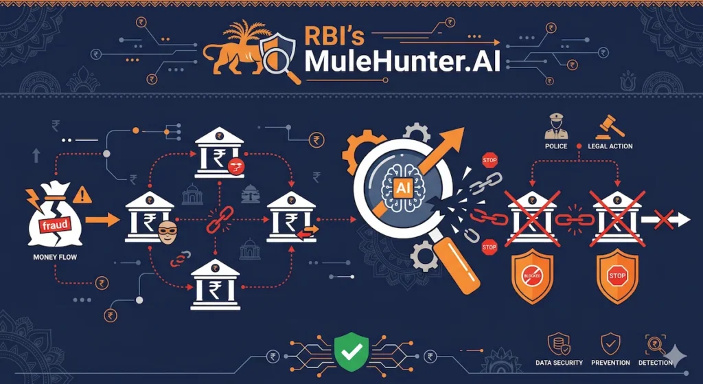 RBI MuleHunter AI detecting mule accounts in Indian banking fraud network