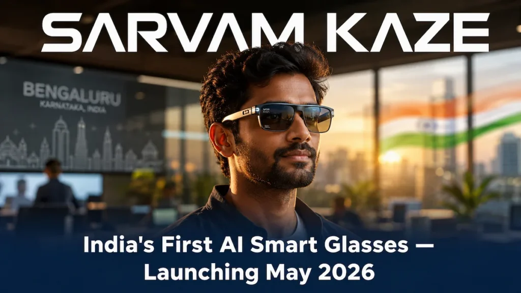 Sarvam Kaze AI smartglasses India launch May 2026 — India's first made-in-India AI smart glasses by Sarvam AI