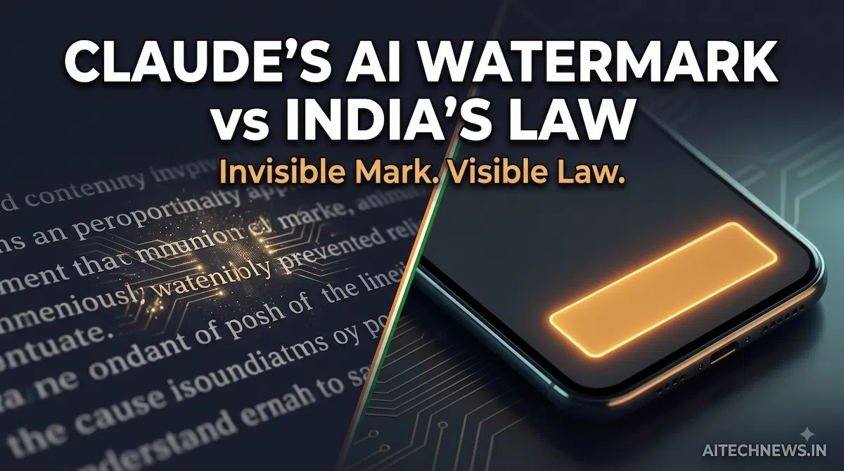 Claude AI watermark invisible signal compared to India's visible AI-generated content label requirement