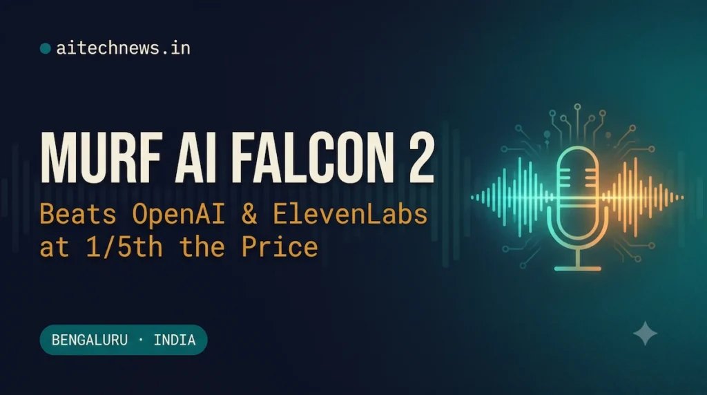 Murf AI Falcon 2 voice model featured image — Bengaluru startup beats OpenAI and ElevenLabs on price and TTS benchmarks